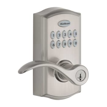 Kwikset SmartCode 955 Traditional Keypad Electronic Pembroke Lever in Satin Nickel
