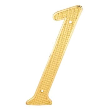 Image for 4 In. House Number 1, Diecast, Brass Finish, Package Of 5 from HD Supply