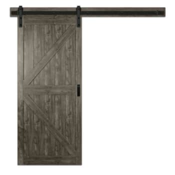 Image for Renin Stone K Design Iron Age Barn Door, 78-3/4 Matte Black Bent Strap Kit from HD Supply