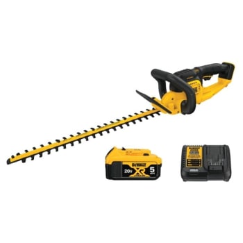 Image for DEWALT 20-Volt Cordless Laser Cut Hooked-Tooth Blade Hedge Trimmer with 5.0Ah Battery from HD Supply