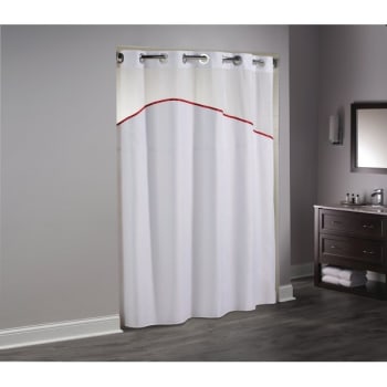 Hookless Shower Curtain, Replaceable Liner, For Red Roof Inn, 71x74, Case Of 12