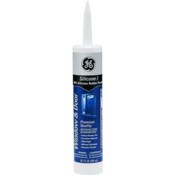 GE 10.1 Oz Window And Door Silicone I Rubber Sealant, Clear, Case Of 12