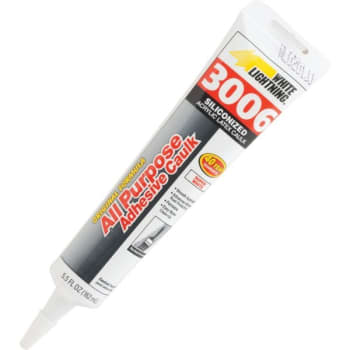 Image for White Lightning 5.5 Oz 3006 All-Purpose Adhesive Caulk - White, Case Of 12 from HD Supply