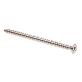 Prime Line® #10 x 3 in. Self-Tapping Sheet Metal Screw, Phillips Drive, Flat Head, Stainless Steel, Package Of 100