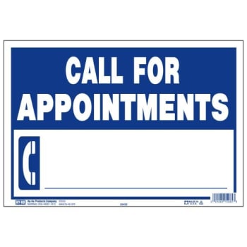 Image for Hy-Ko Call For Appointments Jumbo Plastic Sign, 13 X 9, Package Of 10 from HD Supply