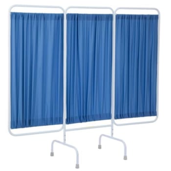 Image for R&b Wire™ 3 Panel Stationary Privacy Screen Room Divider, Antimicrobial Blue Fabric Panels from HD Supply