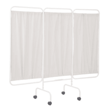 Image for R&b Wire™ 3 Panel Mobile Privacy Screen Room Divider, Antimicrobial Cream Vinyl Panels from HD Supply
