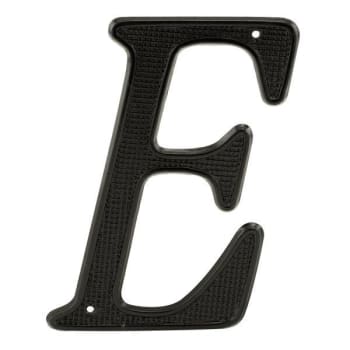 4 In. House Letter E, Diecast, Black Finish, Package Of 2