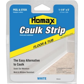 Homax 1-1/4" X 5' Tub And Floor Caulk Strip - White