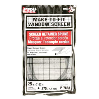 Image for Make 2 Fit Screen Retainer Spline, 0.175 In. X 25 Ft., Gray from HD Supply