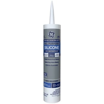 Ge 10.1 Oz Window And Door Silicone I Rubber Sealant, White, Case Of 12