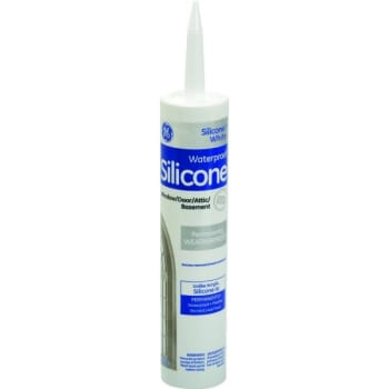 GE 10.1 Oz Window And Door Silicone I Rubber Sealant, White, Case Of 12