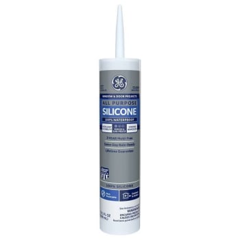 Ge 10.1 Oz Window And Door Silicone I Rubber Sealant, Clear, Case Of 12