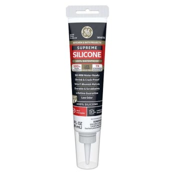 Image for Ge 2.8 Oz Supreme Silicone Kitchen And Bath Caulk, White, Case Of 12 from HD Supply