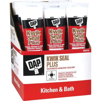 DAP 5.5 Oz Kwik Seal Plus Kitchen and Bath Caulk (White) (12-Count)