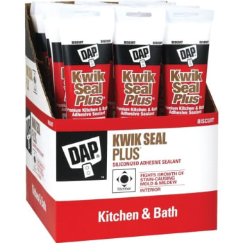 Image for DAP 5.5 Oz Kwik Seal Plus Kitchen and Bath Caulk  (Biscuit) (12-Count) from HD Supply