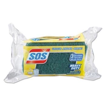 Image for S.o.s. Heavy Duty Scrubber Sponge, Yellow/green, Carton Of 24 from HD Supply