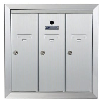 Florence Mfg Recessed Vertical 3-Door Mailbox (Aluminum)