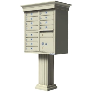 Florence Mfg Cluster Box Unit-12 Mailboxes With Classic Accessories, Sand