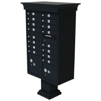 Florence Mfg Cluster Box Unit-16 Mailboxes With Classic Accessories, Black