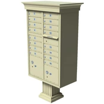 Florence Mfg Cluster Box Unit-16 Mailboxes With Classic Accessories, Sand
