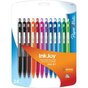 Paper Mate® InkJoy® 300 Retractable Pens, Assorted Colors, Pack Of 24