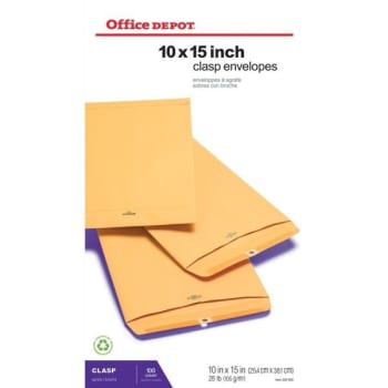 Image for Office Depot® Brand Clasp Envelopes, 15"H x 10"W, Box Of 100 from HD Supply