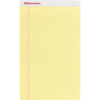 Office Depot® Perforated Writing Pad, Canary, 8-1/2" x 14", Pack Of 12