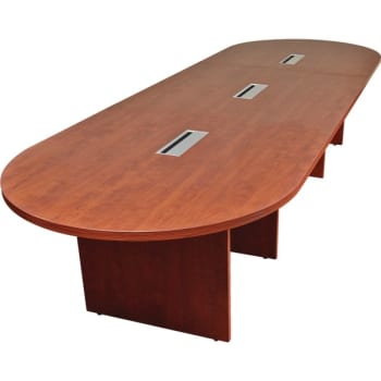 Office Star Products Expandable 30 ft. Racetrack Table Cherry