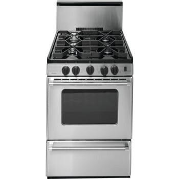 Image for Premier® 24"  Cordless Gas Range W/ 10" Backguard, 2.9 Cu Ft In Stainless Steel from HD Supply