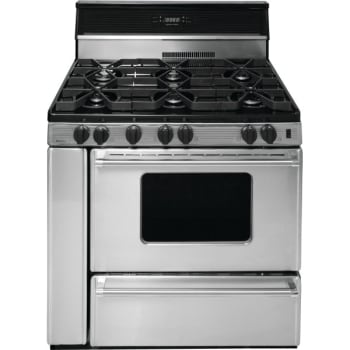 Image for Premier® 36" Gas Range W/ 10" Backdrop And Clock-Timer, Oven Window, 3.9 Cu Ft In Stainless Steel from HD Supply