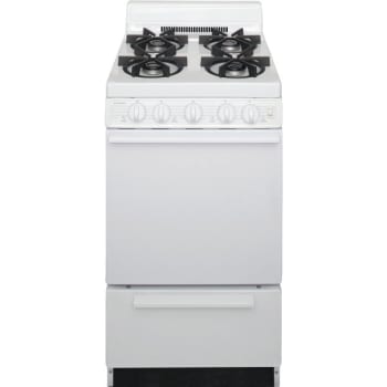 Image for Premier® 20" Gas Range W/ 4" Backdrop, Oven Window, Electronic Ignition, 2.4 Cu Ft In White from HD Supply