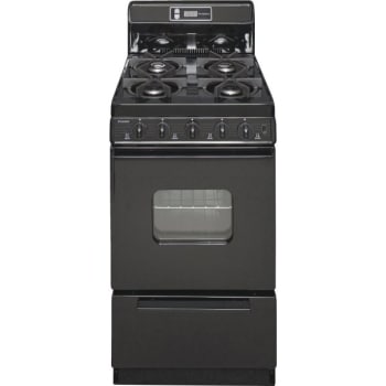 Image for Premier® 20" Gas Range W/ 8" Backdrop And Clock-Timer, Electronic Ignition, 2.4 Cu Ft In Black from HD Supply