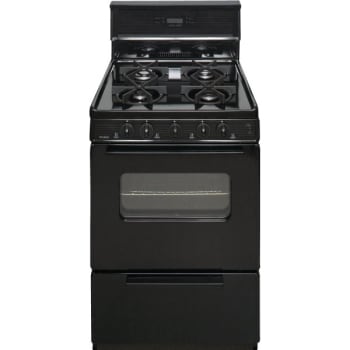 Peerless-Premier 24" Gas Range With 10" Backguard And Clock Black