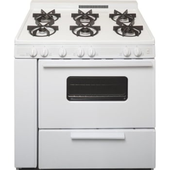 Image for Premier® 36" Gas Range W/ 6 Burners, Oven Window, Electronic Ignition, 3.9 Cu Ft In White from HD Supply