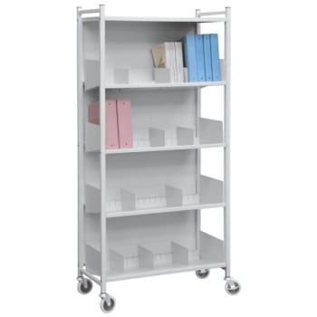 Omnimed Light Grey Versa Open Style Moble Rack With Four Shelves