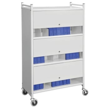 Image for Omnimed Light Grey Versa Locked Cabinet Style Moble Rack With Three Shelves from HD Supply