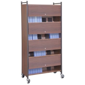 Image for Omnimed Woodgrain Versa Locked Cabinet Style Moble Rack With Four Shelves from HD Supply