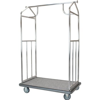 Hospitality 1 Source All-In-One Bellman's Cart, Brushed Stainless Steel Finish