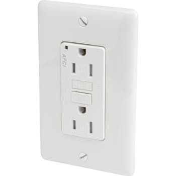 Image for Hubbell 15 Amp 125 Volt Duplex Arc Fault Circuit Interrupter Receptacle (White) from HD Supply