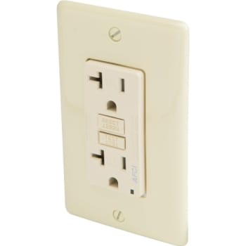 Image for Hubbell 20 Amp 125 Volt Duplex Arc Fault Circuit Interrupter Receptacle (Ivory) from HD Supply