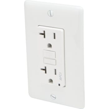Image for Hubbell 20 Amp 125 Volt Duplex Arc Fault Circuit Interrupter Receptacle (White) from HD Supply