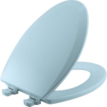 Image for Bemis® Easy Clean® Closed Elongated Wood Toilet Seat (Blue) (6-Pack) from HD Supply
