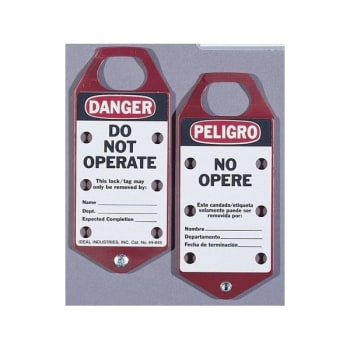Ideal Lockout Tag Bilingual "Do Not Operate" Stripped Package Of 5