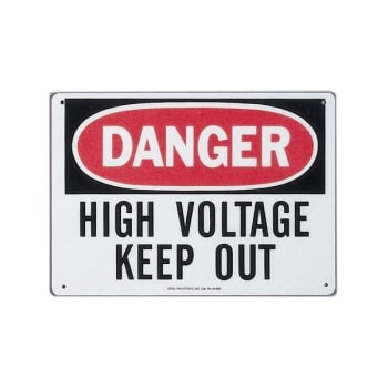 Image for Ideal "Danger High Voltage Keep Out" Fiberglass Sign from HD Supply