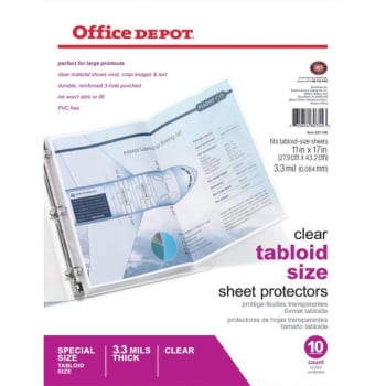 Image for Office Depot® Brand Tabloid-Size Sheet Protectors, 11" X 17", Clear, Pack Of 10 from HD Supply