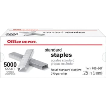 Office Depot® Brand Staples, Standard 1/4", Box Of 5,000