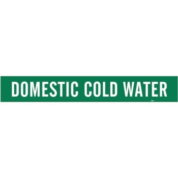 Image for Brady® Green Self-Sticking Vinyl Pipe Marker "domestic Cold Water" from HD Supply