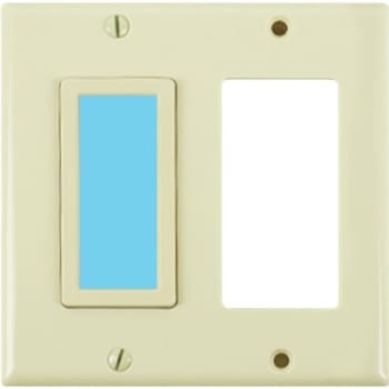 LimeLite SideLite 2-Gang Blue Glow Wall Plate (Ivory)