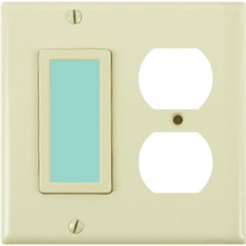 Image for Limelite Sidelite 2-Gang Green Glow Duplex Wall Plate (Ivory) from HD Supply